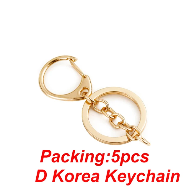 5-20pcs/lot Key Chain Key Ring keychain Bronze Rhodium Gold 28mm Long Round Split Keyrings Keychain Jewelry Making Wholesale DIY 5PCS D with chain