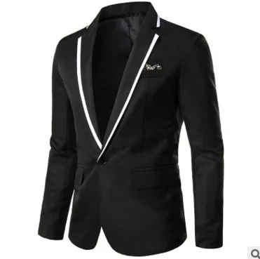 black Men Casual Solid Slim Fit Blazer Mens Wedding Dress Coat Plus Size 5XL Autumn Fashion Social Business Male Suit Jacket - Цвет: black