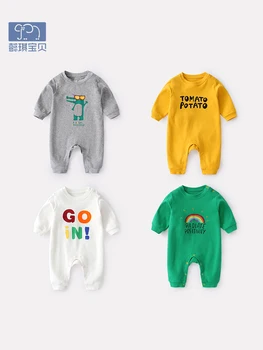 

SPRING AUTUMN KIDS Conjoined Garment Jumpsuits Rompers Unisex Neonate Baby Clothes 100% Cotton Soft Not Irritating