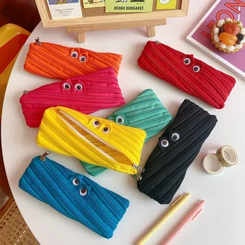 

Cartoon Plush Pen Storage Bag Zipper Pencil Pouch Portable Large Capacity Coin Purse Student Pen Case Home Office Organizer