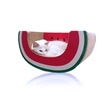 

Watermelon cat scratching board large claw device Cat toy sofa nest wear corrugated paper cat litter Cat scratch basin