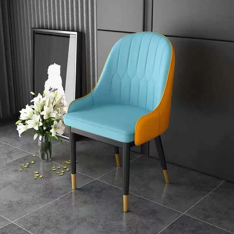 Nordic Light Luxury Dining Chair Home Leisure Chair Simple Restaurant Hotel Stool European Iron Art Back