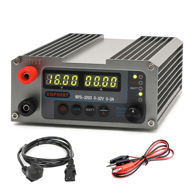 Новый Регулируемый импульсный источник питания Gophert NPS-3203 0-32 в 0-3 А постоянного