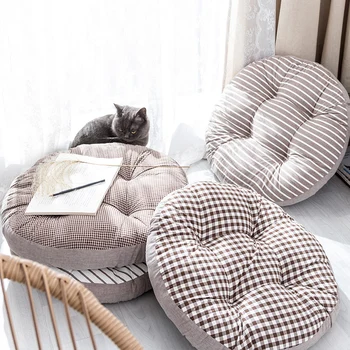 

Japanese-Style Washed Cotton Fresh Tatami Mat round Futon Cotton Seat Cushion Stool Cushion Cushion Fabric Thickening
