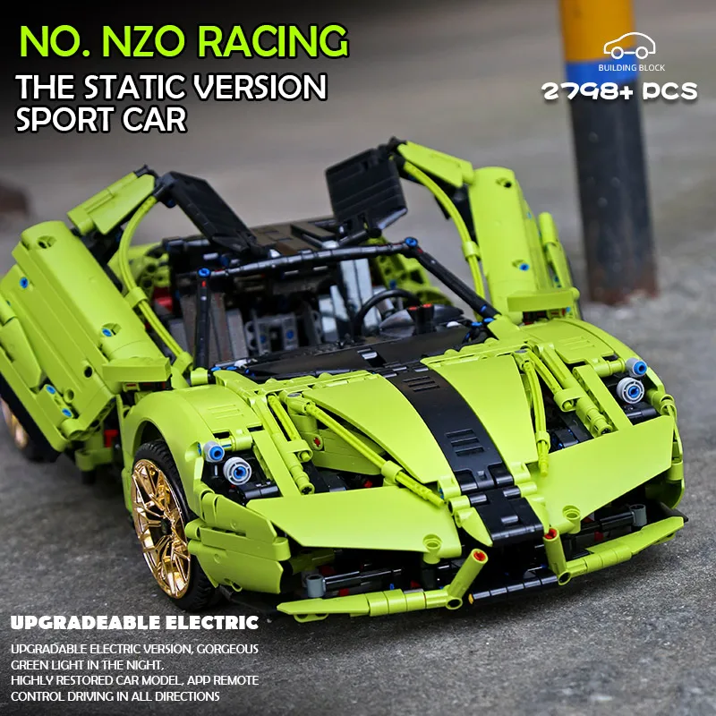 Yeshin 1:8 Technic модель автомобиля совместима с MOC 46921 Ferraried Enzo 42115 строительные блоки