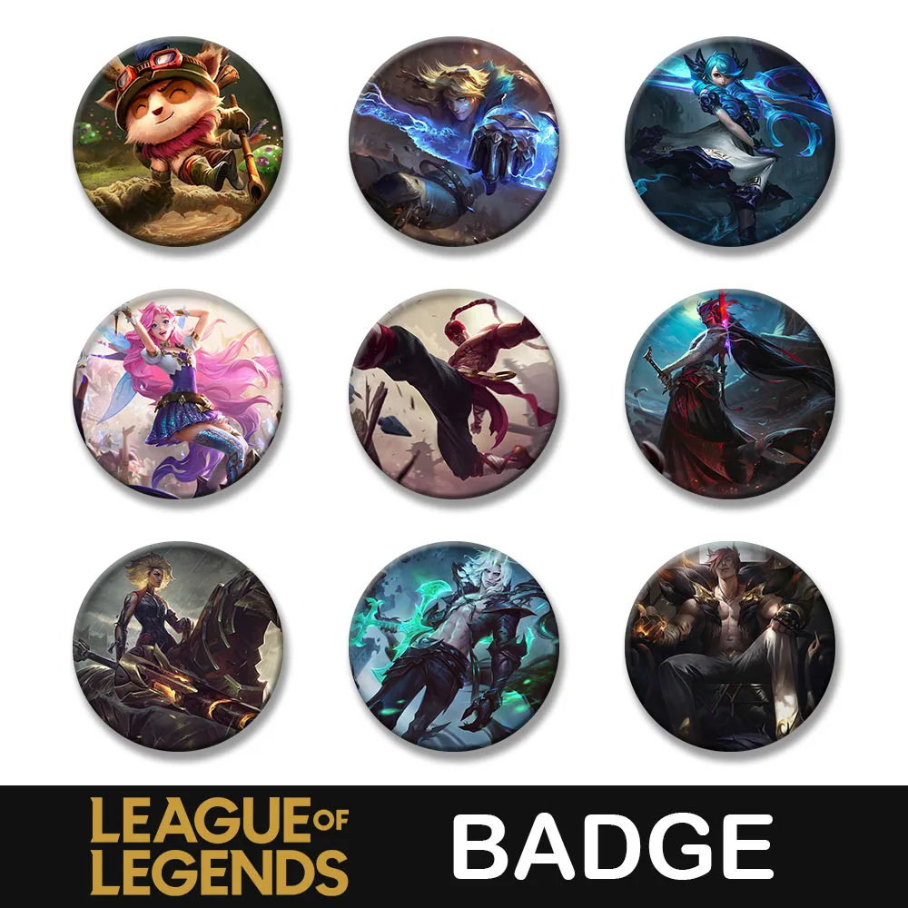 Лига Легенд значок чемпиона персонаж LOL брошь Гвен вьего Teemo Rell Samira Yone Горячая