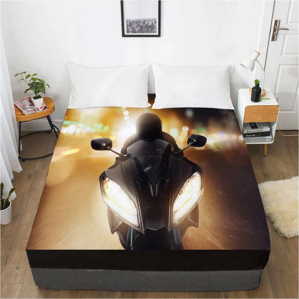 

3D Bed Sheets On Elastic Band Bed,1PCS Fitted Sheet 160x200/200X200/200x220,Mattress Cover.Bedsheet Bedding,Bed Linen Racing car