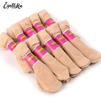 

CYNTHRA Women's Socks Ten Pairs Summer Autumn Sexy Nylon Soild Color Thin Breathable Soft Comfort Anti-dropping Socks For Ladies