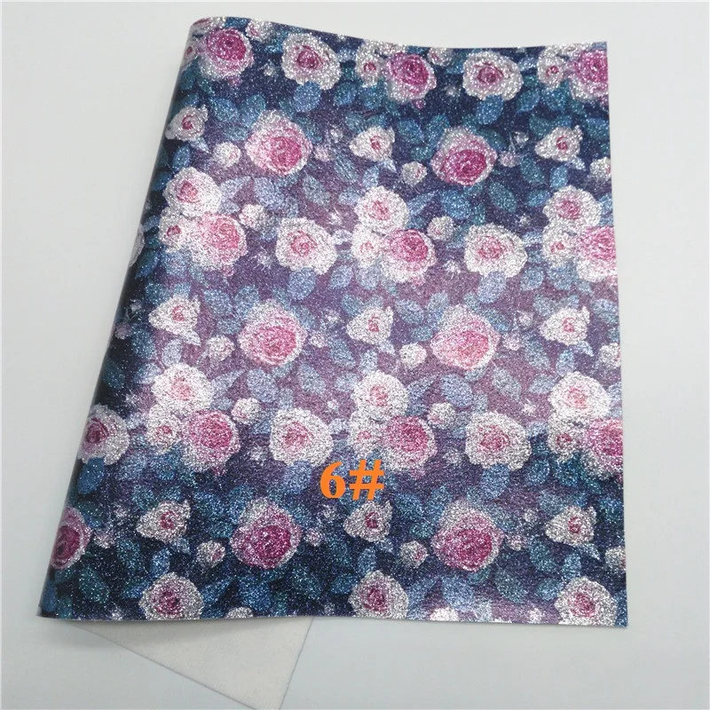 Glitterwishcome 21X29 см A4 размер винил для бантов напечатанный розовый блеск кожа Fabirc искусственная кожа листы для бантов, GM005B - Цвет: 6