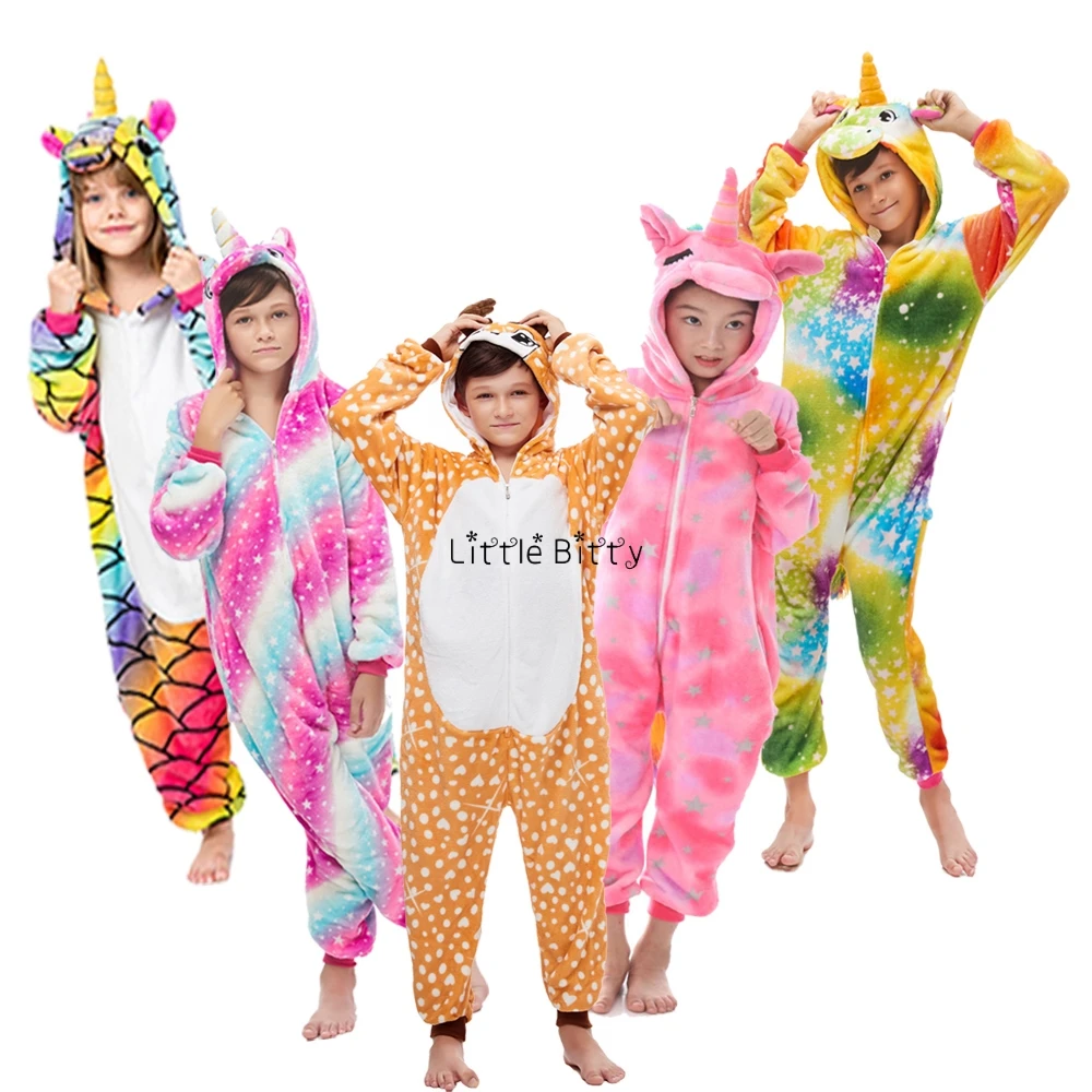 Фланелевая Пижама для мальчиков 4, 6, 8, 10, 12 лет зимняя Пижама с единорогом, Infanitl, Детская Пижама с вышивкой панды и единорогом, одежда для сна