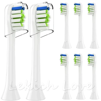

8Pcs Toothbrush Heads with 2Pcs Reusable Protective Covers for Philips Sonicare Brush Heads Fit for 2 Series 3 Series Gum Health