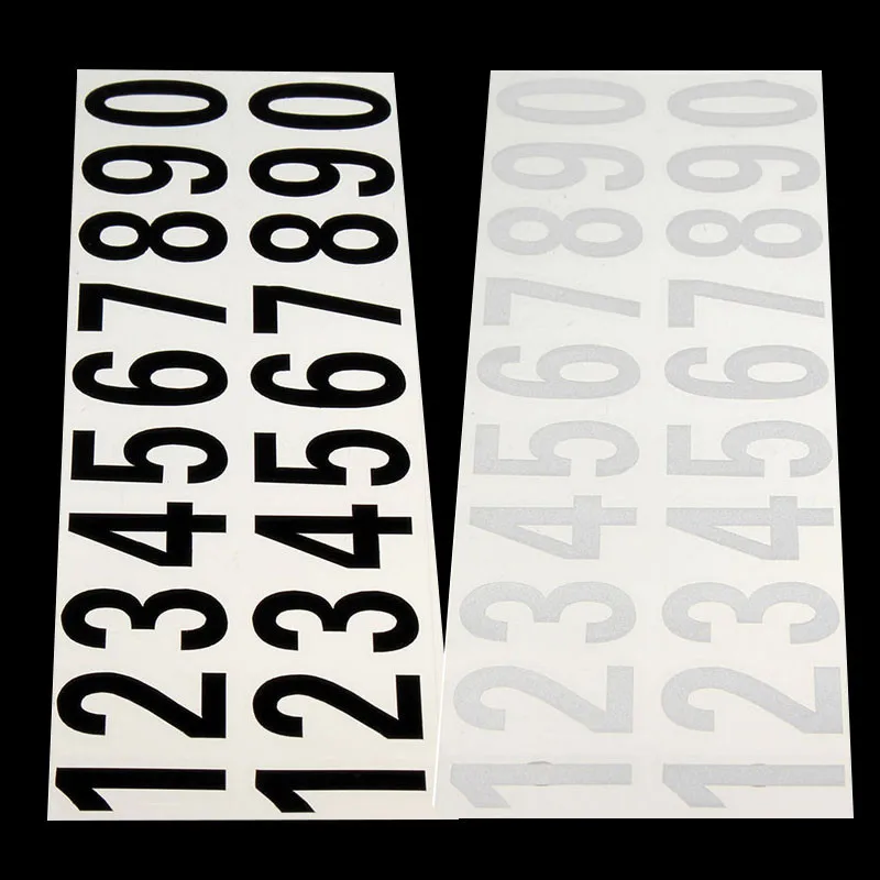 3x1.5cm Car License Phone Digits Numeral 0-9 Number House Door Street Address Mailbox Room Gate Vinyl Decal Reflective Stickers