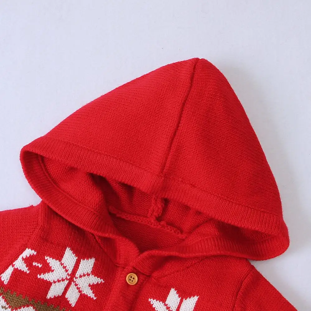Baby Rompers Christmas Clothes Fashion Hooded Newborn Boy Girl Jumpsuits Onesie Long Sleeve Infant Overalls Playsuit Winter Warm