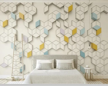 

Papel de parede fresh colorful geometric polygon mosaic 3d wallpaper,living room bedroom kitchen wal papers home decor mural