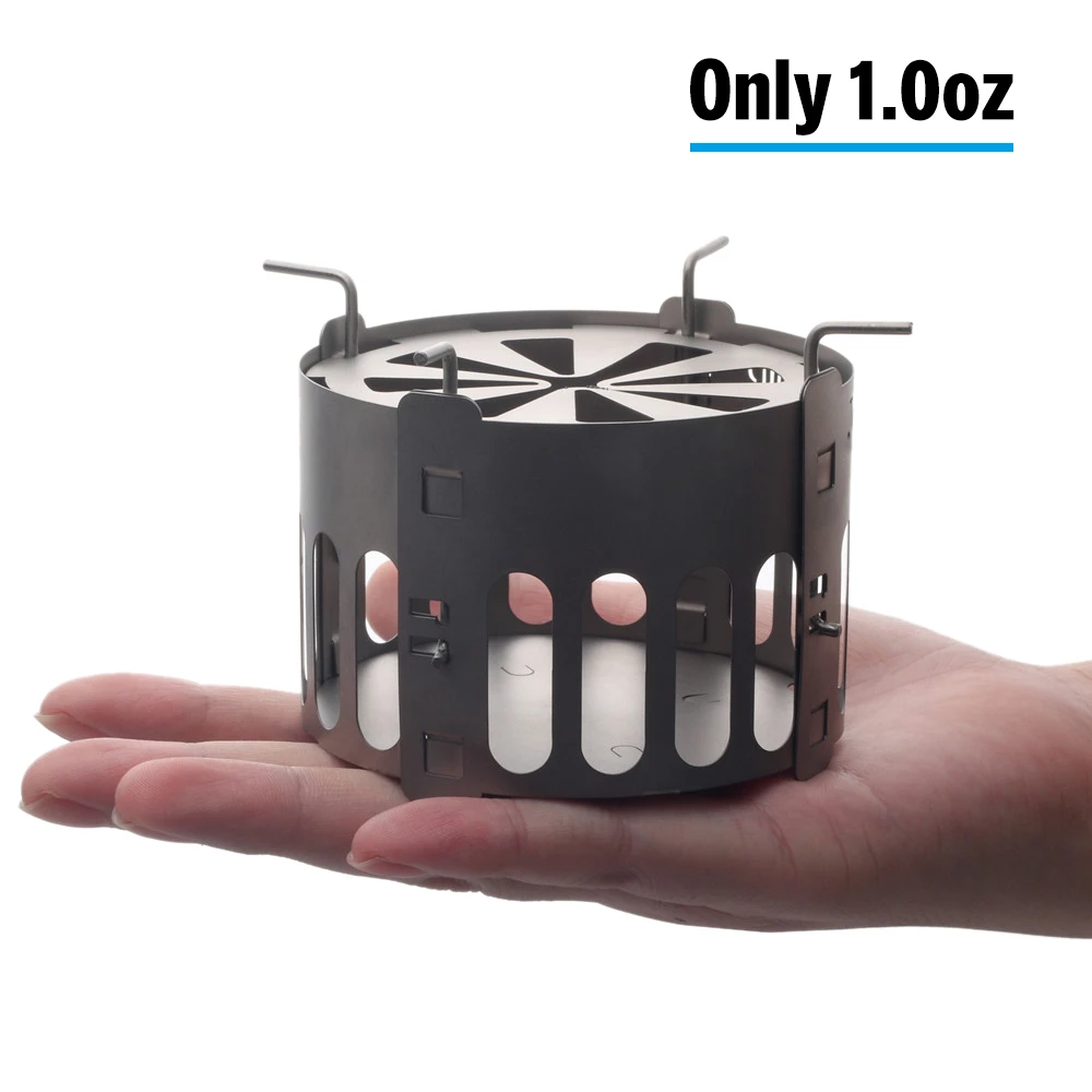

Camping Wood Stove Portable Outdoor Folding Titanium Wood Stove Burning for Backpacking Survival Cooking Picnic Hunting
