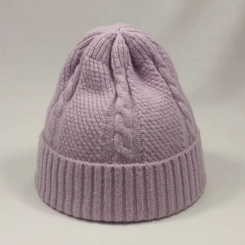 Вязаная шапка, женские зимние шапки бини, желтый, хаки, оранжевый, зеленый, фиолетовый, пыльно-розовый