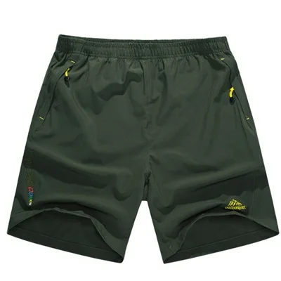 Army Green Летние мужские быстросохнущие шорты 8XL, повседневные мужские пляжные шорты, дышащие мужские шорты, брендовая одежда - Цвет: Army Green