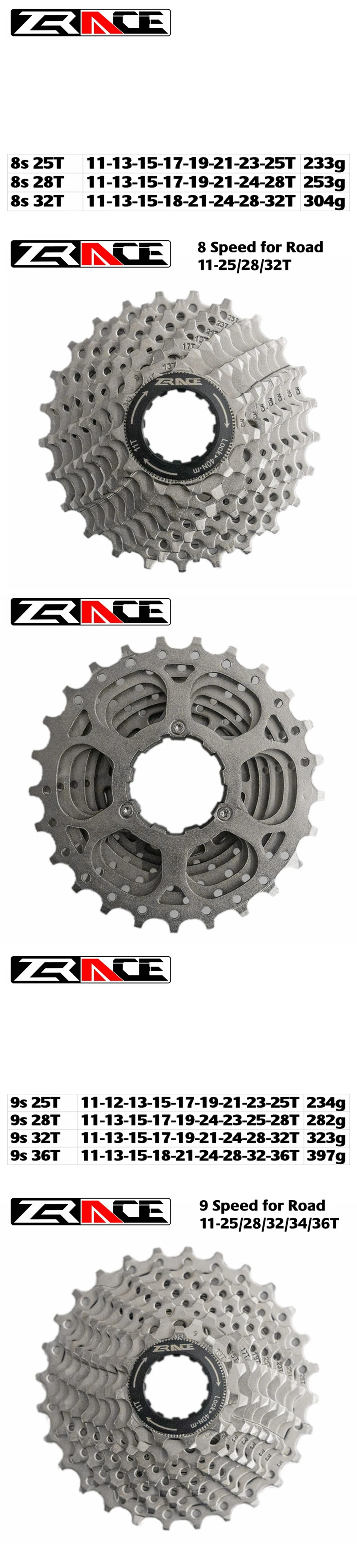 Кассета для велосипеда zracing 9S 10S 11 speed Road/MTB freewheel 11-25 T/32 T/34 T/36 T, совместима с Ultegra 105 R8000 R70000