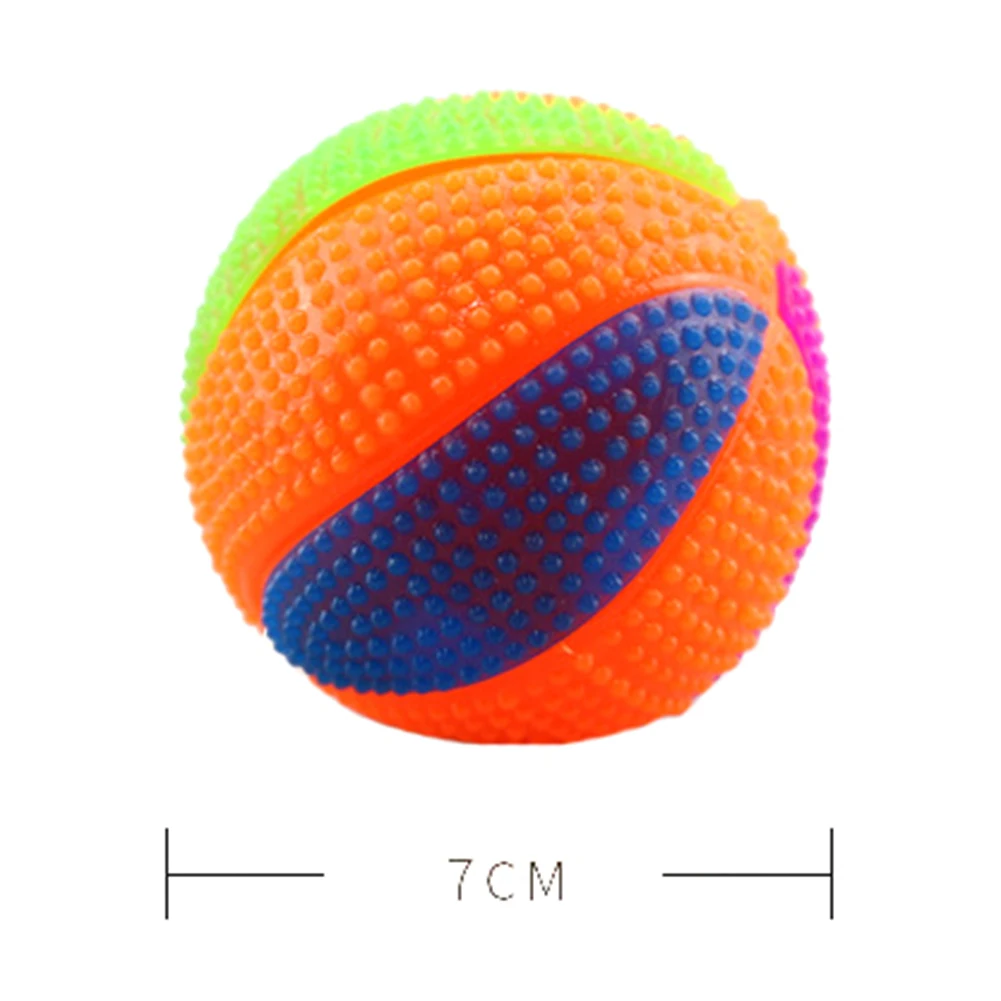 1Pcs Colored lights LED Flashing Light Up Color Changing Sound Bouncing Funny Dog Ball Bite-resistant Pet Toy