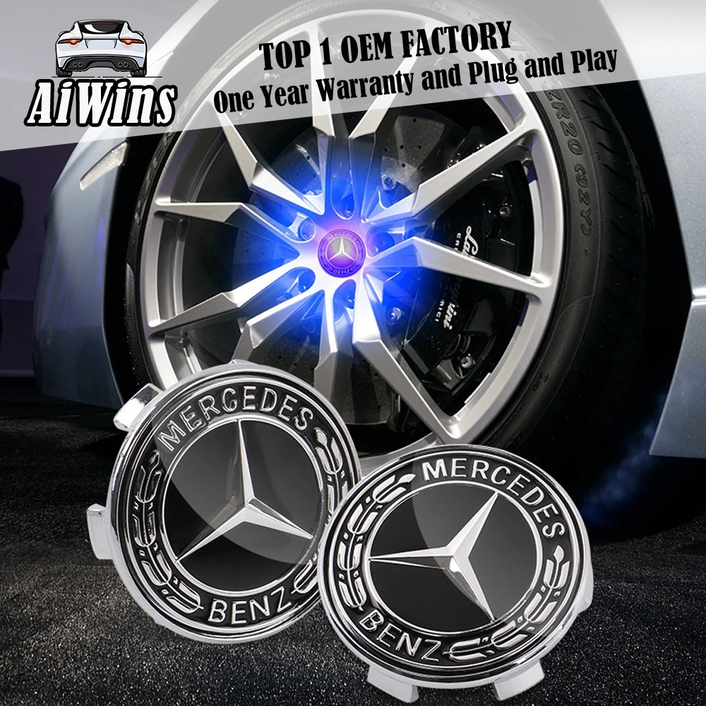 

Car styling For Mercedes Benz wheel hub cover lamp E300/200 C260/180 GLC suspended vehicle logo maglev wheel hub lamp modificati