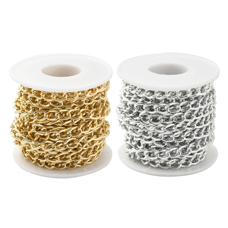 Curb-Chains Chain-Accessory Necklace Handmade-Bag Materials Jewelry-Making Twisted 1-Roll