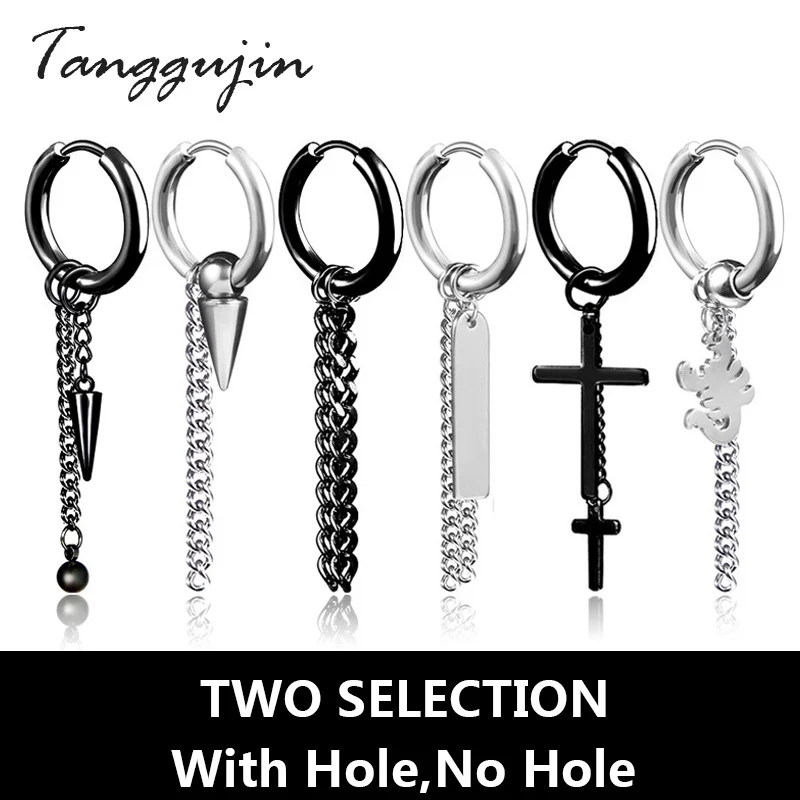 

Tanggujin Dangle Earrings Stainless Steel Male Earrings Star Scorpion Tassel Earring For Women Men Fashion Hip Hop Ear Jewelry