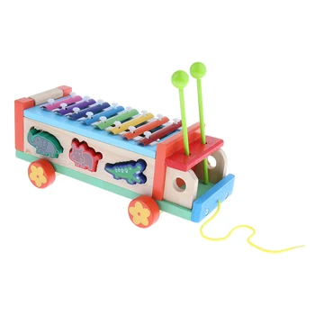 

Safety 8 Keys Animal Piano Pull Xylophone Hand Rhythm Percussion Toy