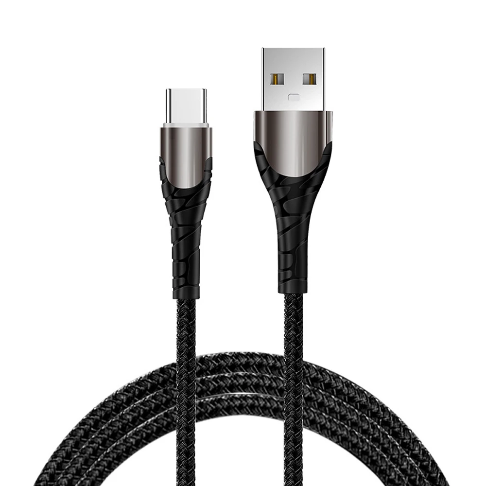 Black 3а usb type C кабель для быстрой зарядки и синхронизации данных для Android samsung S10+ huawei - Цвет: Black