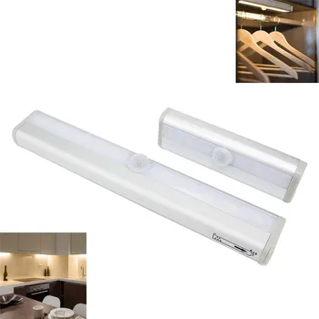 

Wireless PIR Motion Sensor Lamp 10 LED Wardrobe Cabinet Stairs Light Under Counter Closet Lighting Magnetic Stick-on Night Light