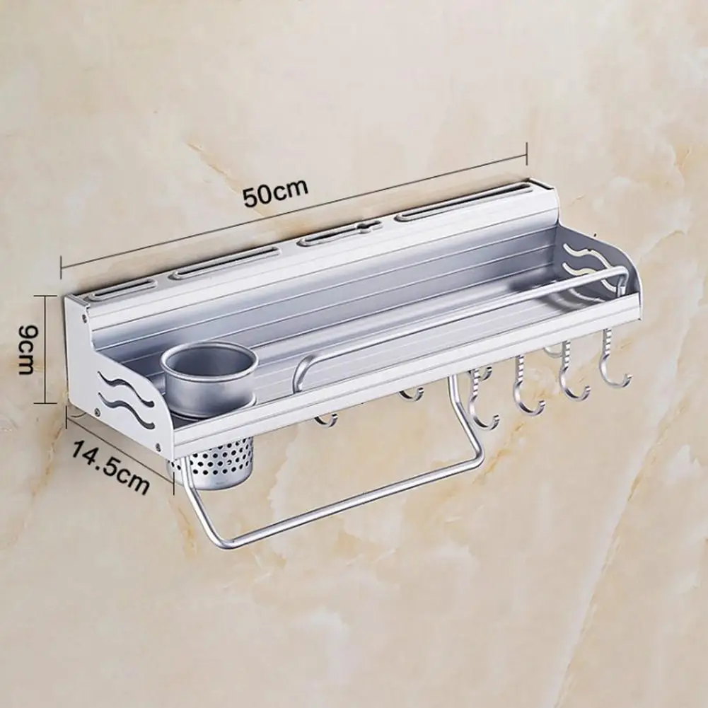 Многофункциональный не сверлящий твердый держатель, кухонная полка, органайзер, настенный стеллаж для хранения приправ