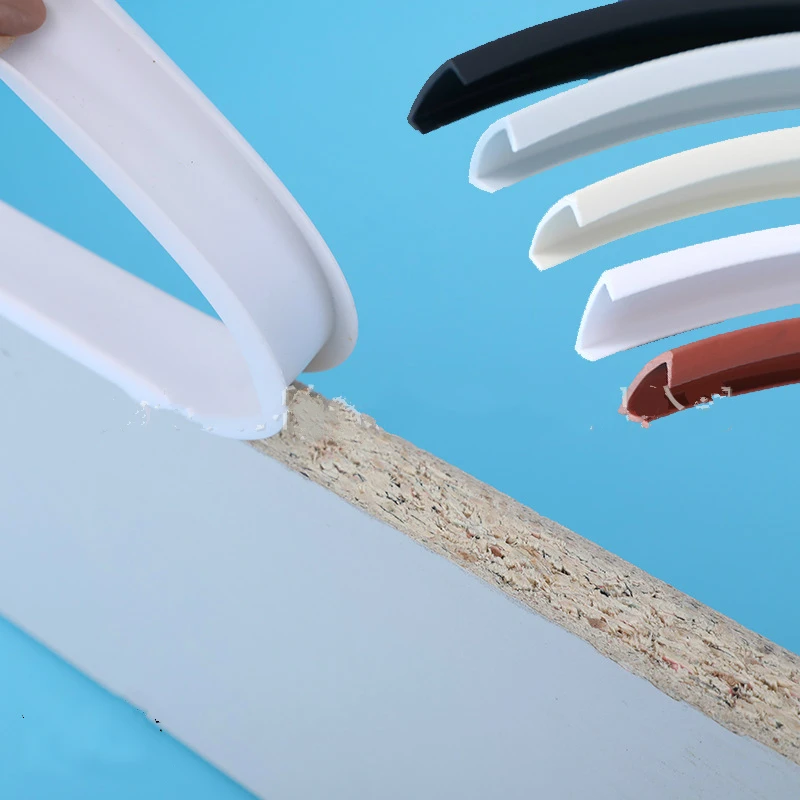 U Edge Banding Veneer Edging Furniture Soft PVC Edgeband 9MM 10MM 12MM 14MM 16MM 18MM 20MM 25MM White Beige Gray Black brown afbeelding