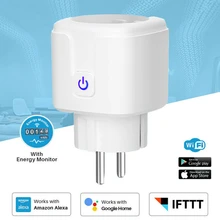 Smart WiFi Stecker Adapter 16A Remote Voice Control Power Monitor Steckdose Timing Funktion arbeit mit Alexa Google Home Tuya EU
