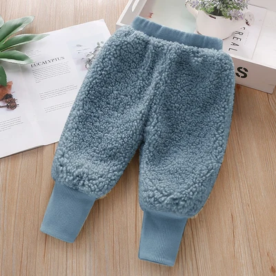 Baby Girls Pants thick warm fleece kids winter clothes Children trousers for boys pants toddlers 80~120 fashion solid