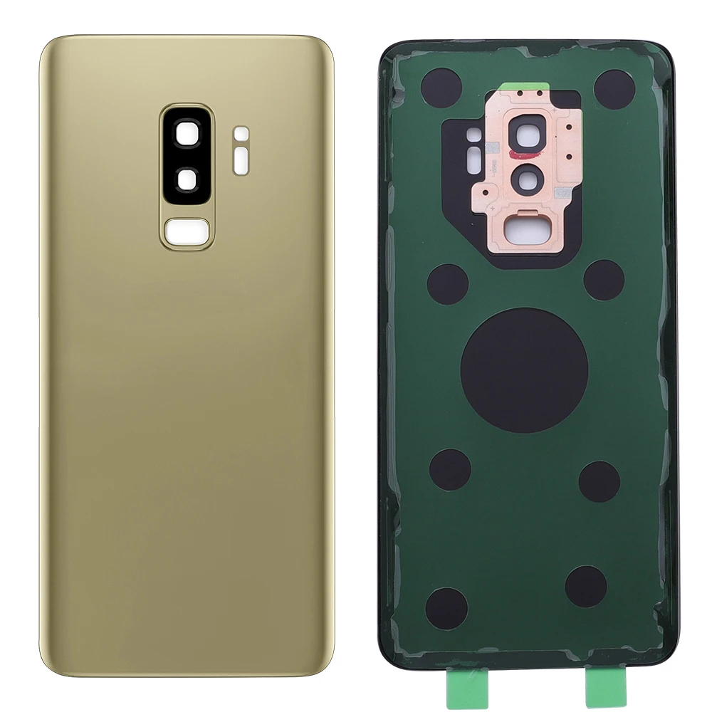 10 шт. для samsung Galaxy S9 G960 S9 Plus S9+ G965 задняя крышка батарейного отсека стеклянная крышка корпуса+ Оправа объектива камеры+ наклейка