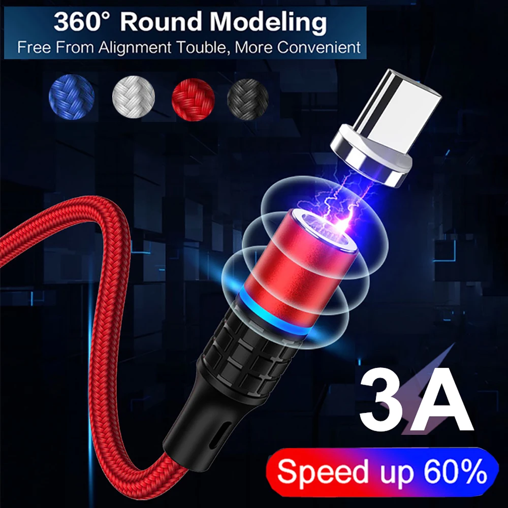 

MAYROUND 3AFast Charging Magnetic Micro USB Type C Cable Charger For Huawei Mate 30 P30 Lite Pro Mobile Phone Charging USBC Cord