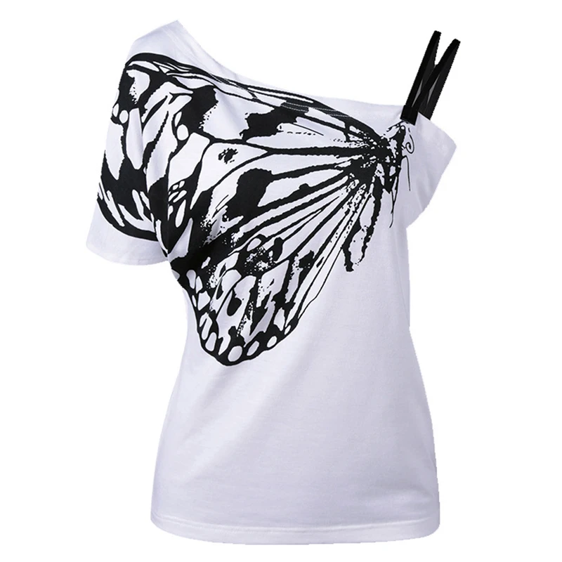 Женские футболки на бретельках в стиле ретро С Рисунком бабочки, повседневные летние топы с коротким рукавом, женская одежда Harajuku, рубашки для отдыха