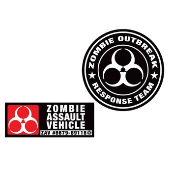 

10.2CM*10.2CM 2X ZOMBIE OUTBREAK RESPONSE personality Package Car sticker Reflective Decals C1-7119