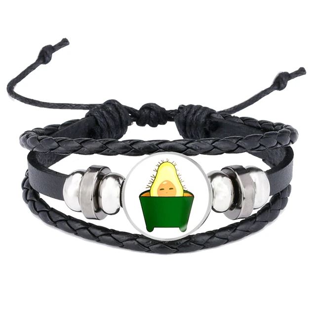 Zielone Jabluszko Avocado Bransoletki Kawaii Cartoon Avocado Skorzana Bransoletka Harajuku Avocado Snap Przycisk Bizuteryjny Akcesoria Imprezowe Charm Bracelets Aliexpress