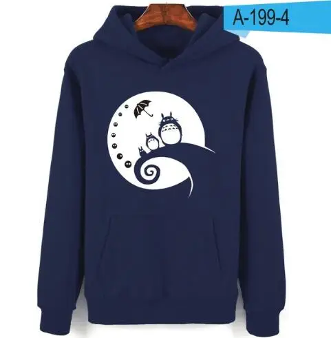 Navy Blue Осенняя Новинка зимы толстовки Тоторо для мальчиков и девочек милый чехол для телефона Funy уличная Длинная толстовка "кавай" Для мужчин/Для женщин с капюшоном для пары Модные пальто - Цвет: Navy Blue