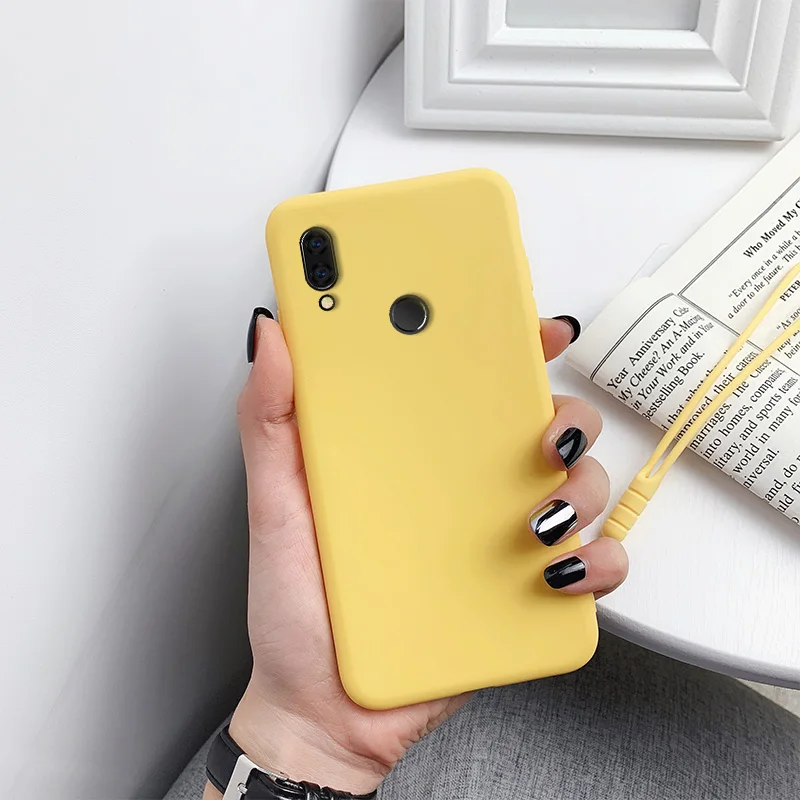 Чехол для oneplus 7 T, Мягкий ТПУ силиконовый чехол для oneplus 7T 7 Pro Coque One Plus 6T 6 5T 5, яркая однотонная цветная крышка с ремешком - Цвет: Yellow Lanyard