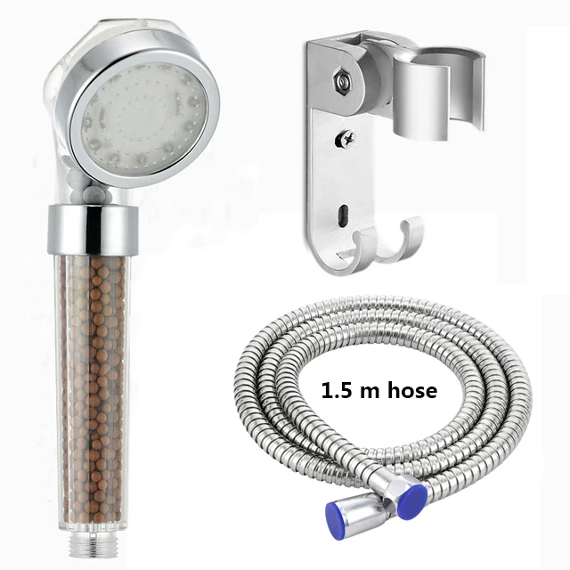 shower head set VEHHE светодиодный регулятор температуры воды душевая головка RGB светильник высокого давления спа Ванная комната Душ Анионный фильтр шар экономия воды - Цвет: shower head set