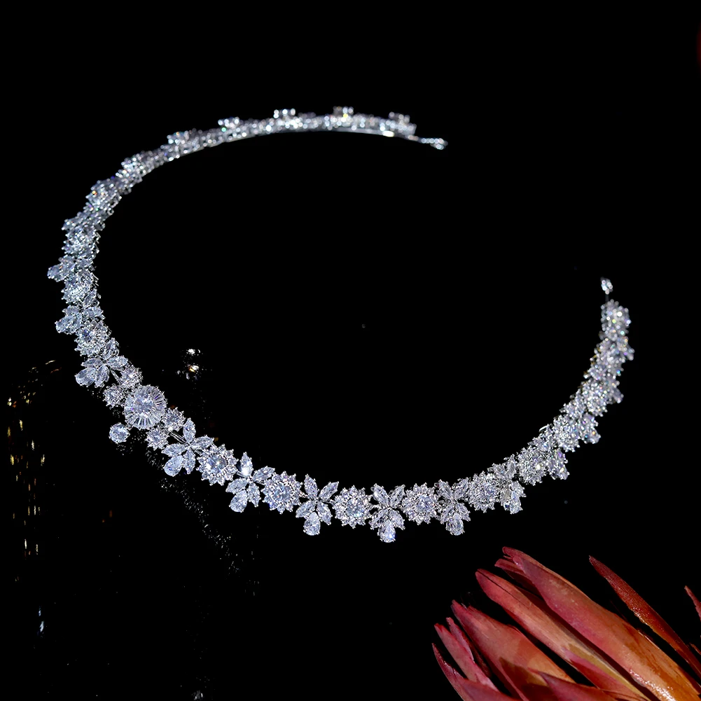 

Bride Crown Zirconia Tiara Wedding Accessories Diadem Princess Crystal Headbands Hair Accessories For Women Dinner Party Jewelry