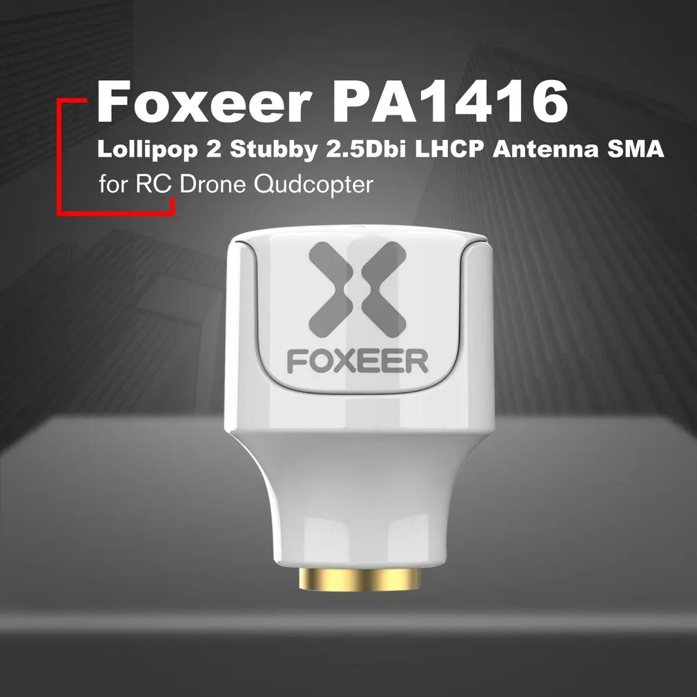 Foxeer PA1416 леденец 2 Stubby 2.5Dbi LHCP маленькая антенна SMA Мужская для RC FPV гоночный Дрон Qudcopter самолет БПЛА запчасти