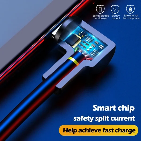 efluky Micro USB elbow QC 3.0 Fast Charging Data Cable 1 Meter 2m Support Max 3A Android Mobile Phone for Xiaomi Samsung Kindle