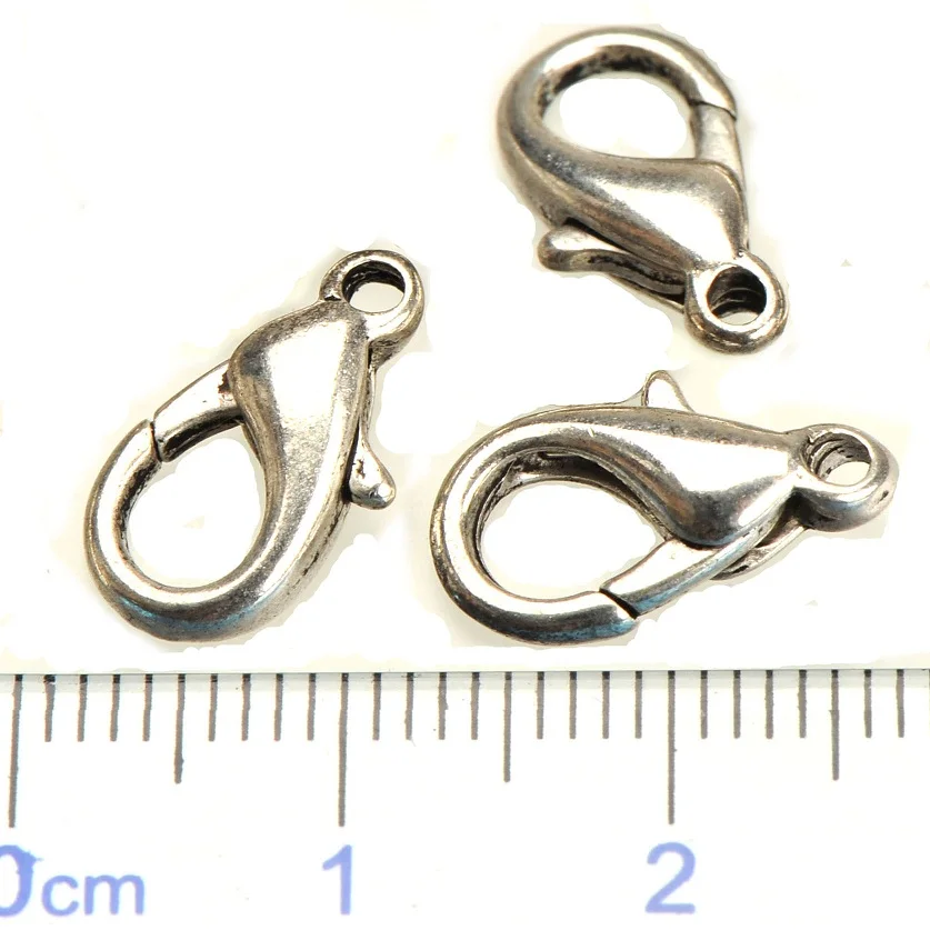 silver 14mm Старинные бронзовые застежки Омаров небольшой diy 502# серебристые, золотые весенние Waterdrop пустой smoth металлические ювелирные изделия выводов 12 14 10 мм 100 шт - Цвет: silver 14mm