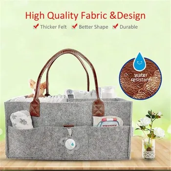 

Felt Cloth Storage Bag Foldable Baby Large Size Diaper Caddy Changing Table Organiser Toy Storage Basket Car Organizer dropship