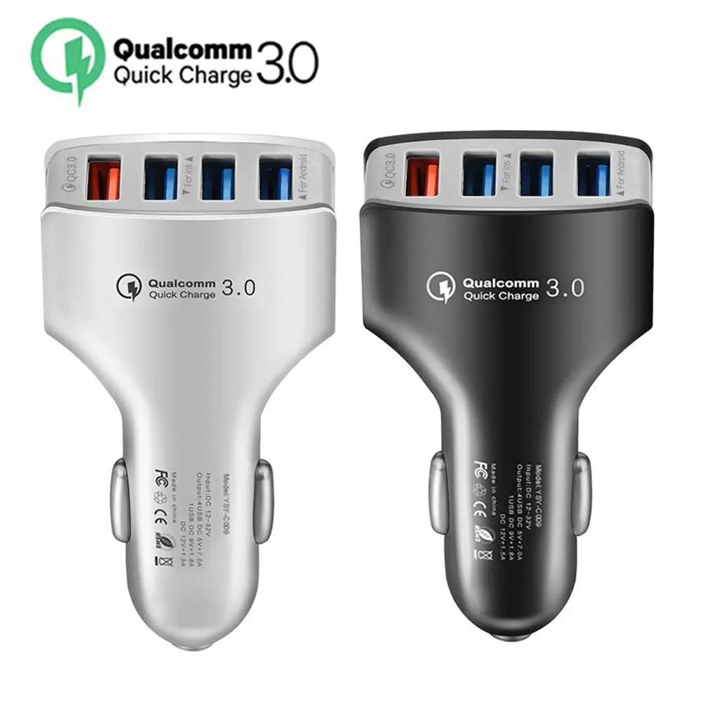 4 usb порта QC3.0 смартфон автомобильное зарядное устройство быстрый адаптер для зарядки