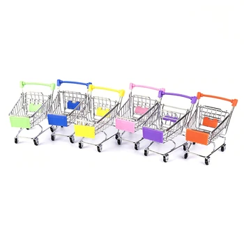 

1Pcs Baby Kids Simulation Mini Shopping Cart Toys Handcart Supermarket Storage Basket Groceries Toy Random Color Girls Gifts
