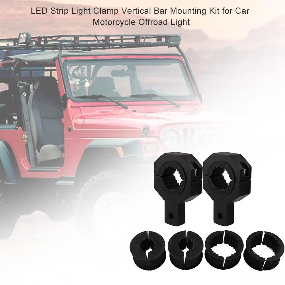 

LED Strip Light Clamp Vertical Bar Mounting Kit For Car Motorcycle Offroad Light Aluminum Alloy LED Light Clamp Mounting Kits