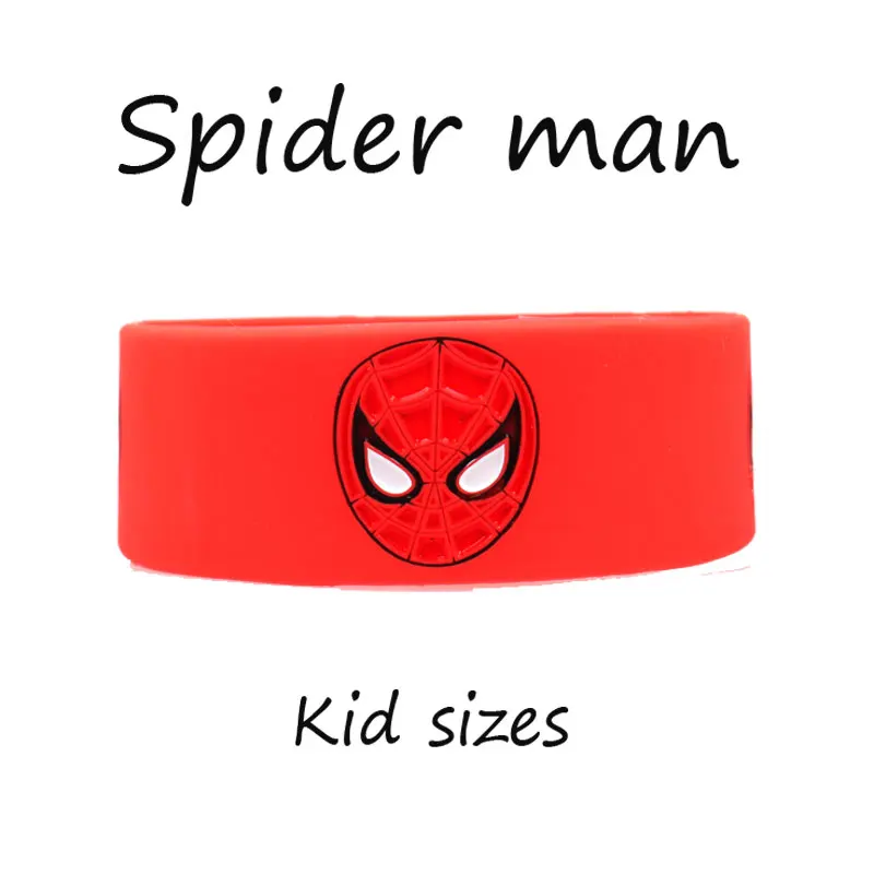 Spiderman Red Kids Дети Капитан Америка силиконовые браслеты Wonder Woman группа Дэдпул Лига Мстителей, Бэтмен популярный браслет подарок - Окраска металла: Spiderman Red Kids